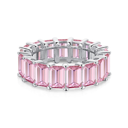 [baslovejewels]0.75 Carat Elegant Emerald Cut Tennis Ring