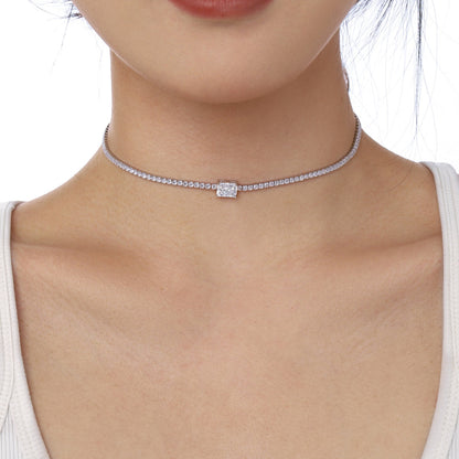 [baslovejewels]2.0 carat Ornate Emerald Cut Necklace