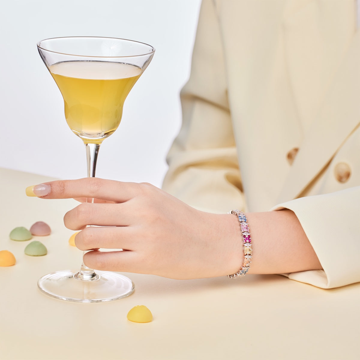 [baslovejewels]Delicate Colorful Multi Cut Party Bracelet