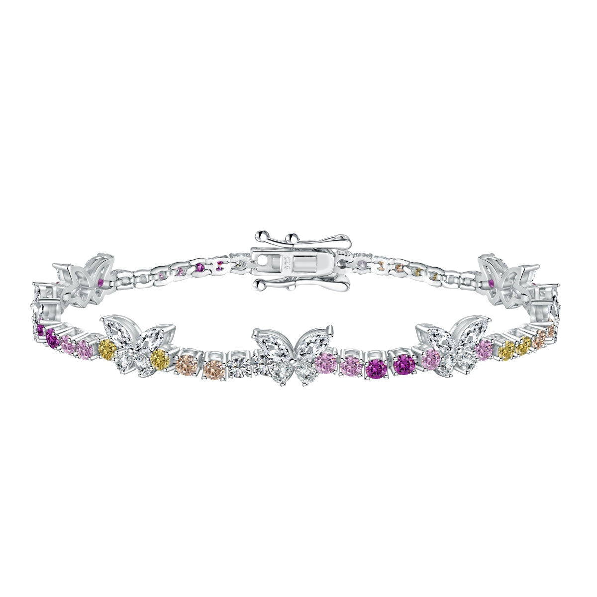 [BASLOVE]Ornate Colorful Butterfly Shape Round Cut Daily Bracelet