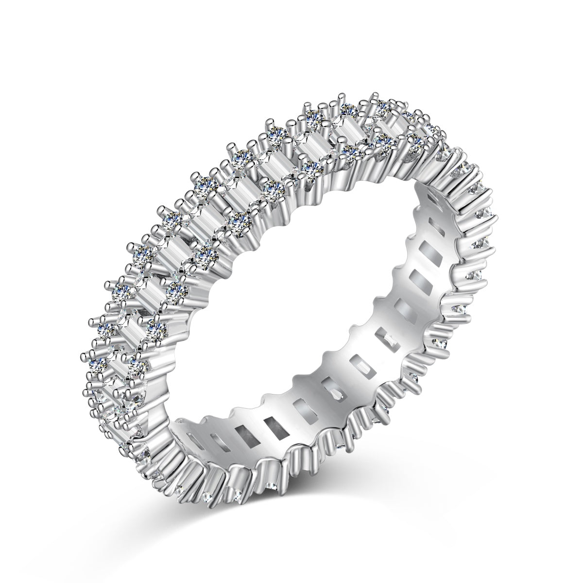 [baslovejewels]Splashy Ornate Emerald Cut Cocktail Ring