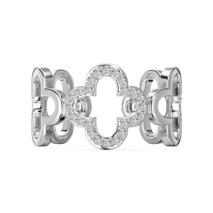 [baslovejewels]Hollow Design Four-Leaf Clover Flower Shape Ring