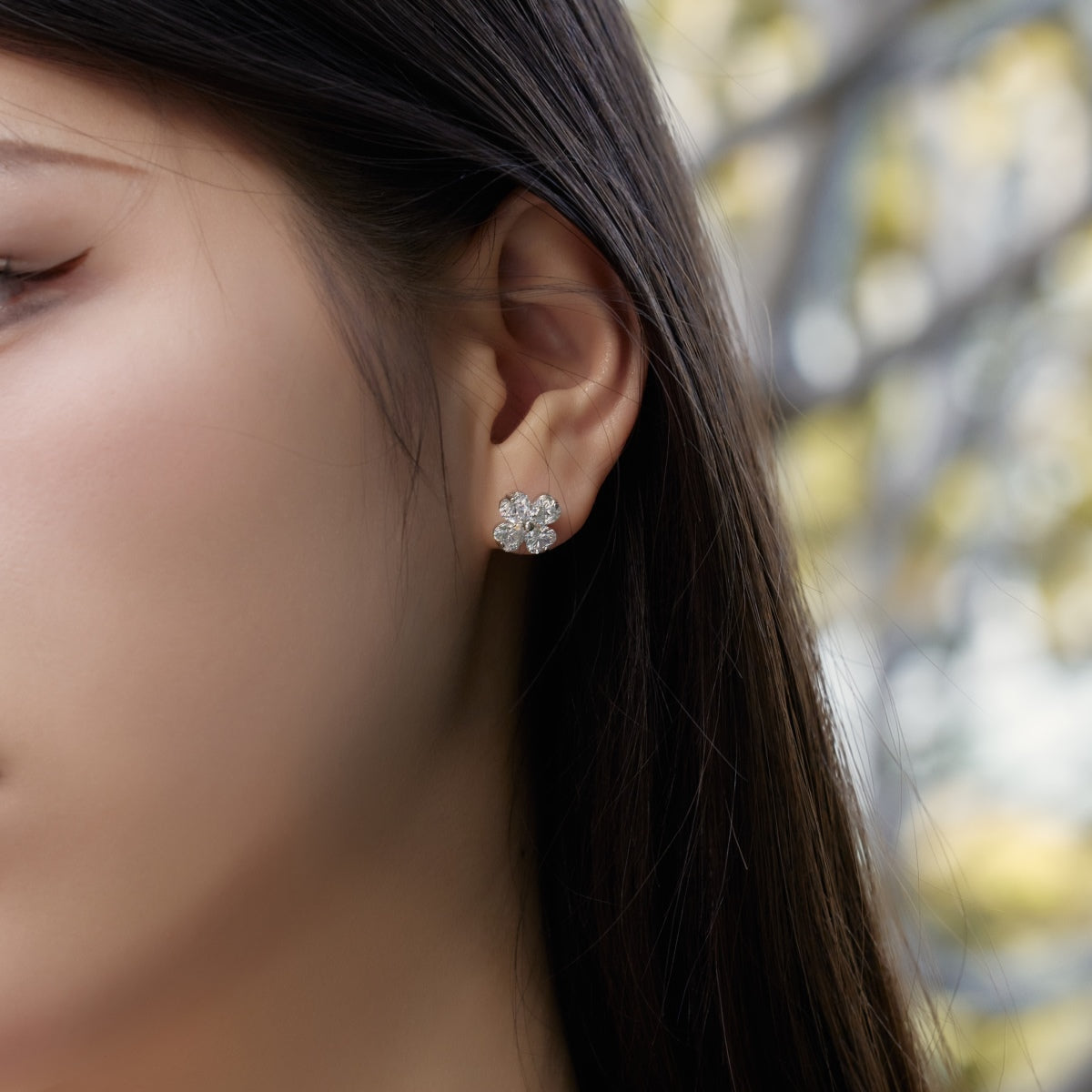 [baslovejewels]Four-Leaf Clover Ball Earrings