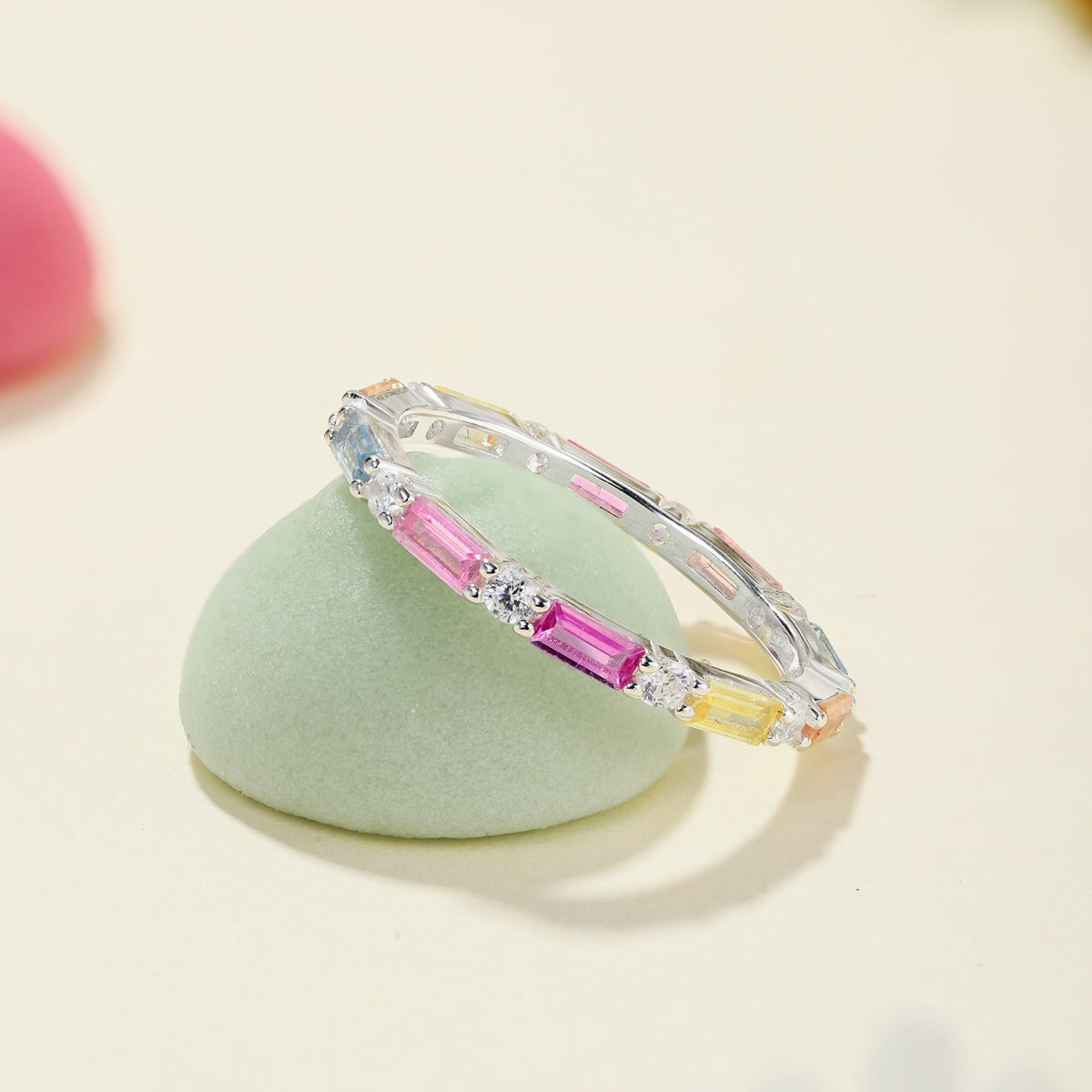 [baslovejewels]Lively In Shades Elegant Radiant Cut Daily Ring