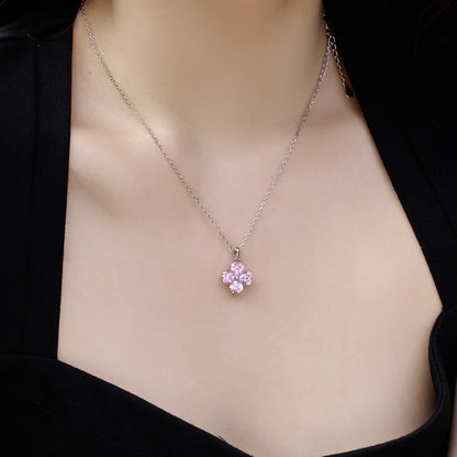 [BASLOVE]Heart-Shaped Four-Leaf Clover Bead Necklace