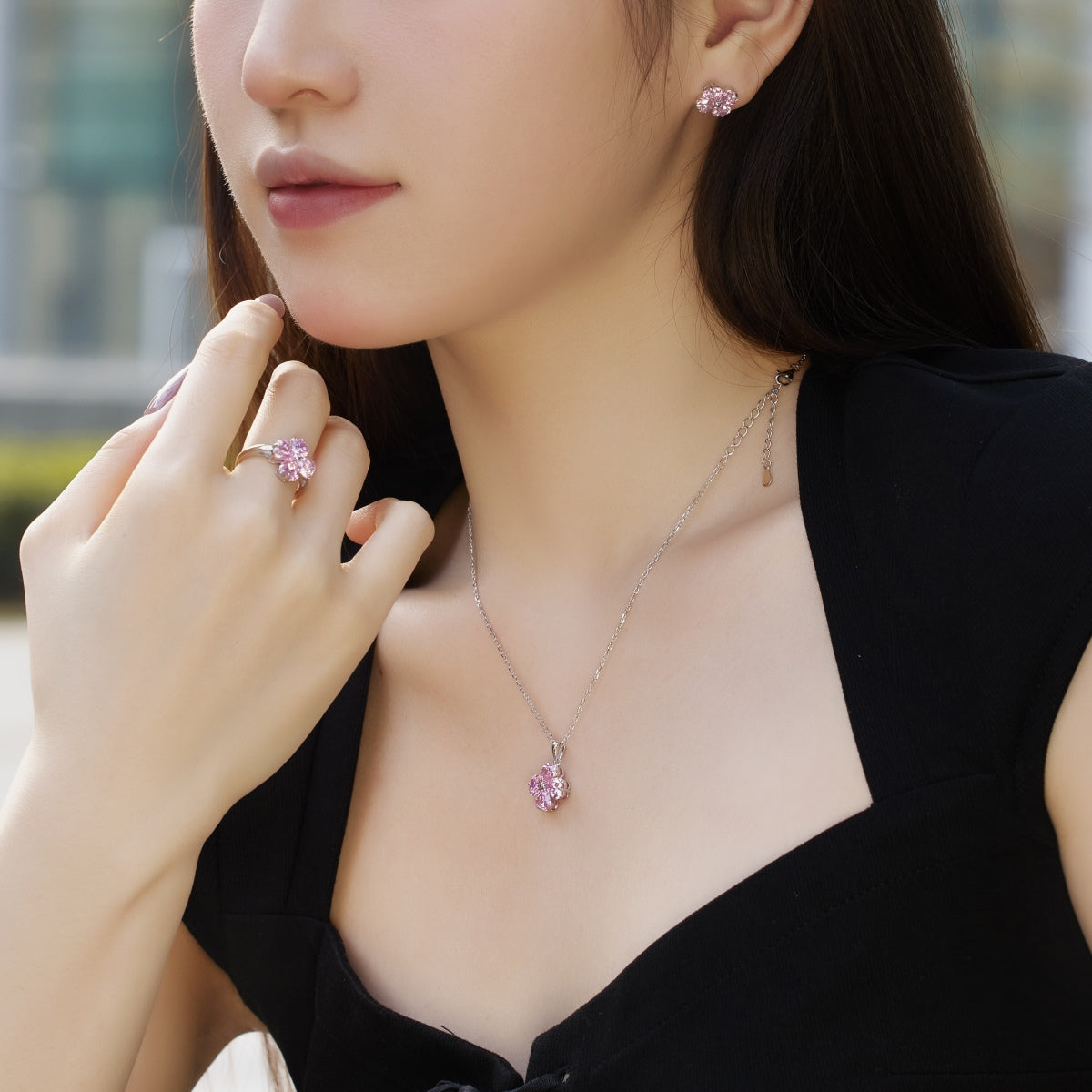 [baslovejewels]Four-Leaf Clover Ball Earrings