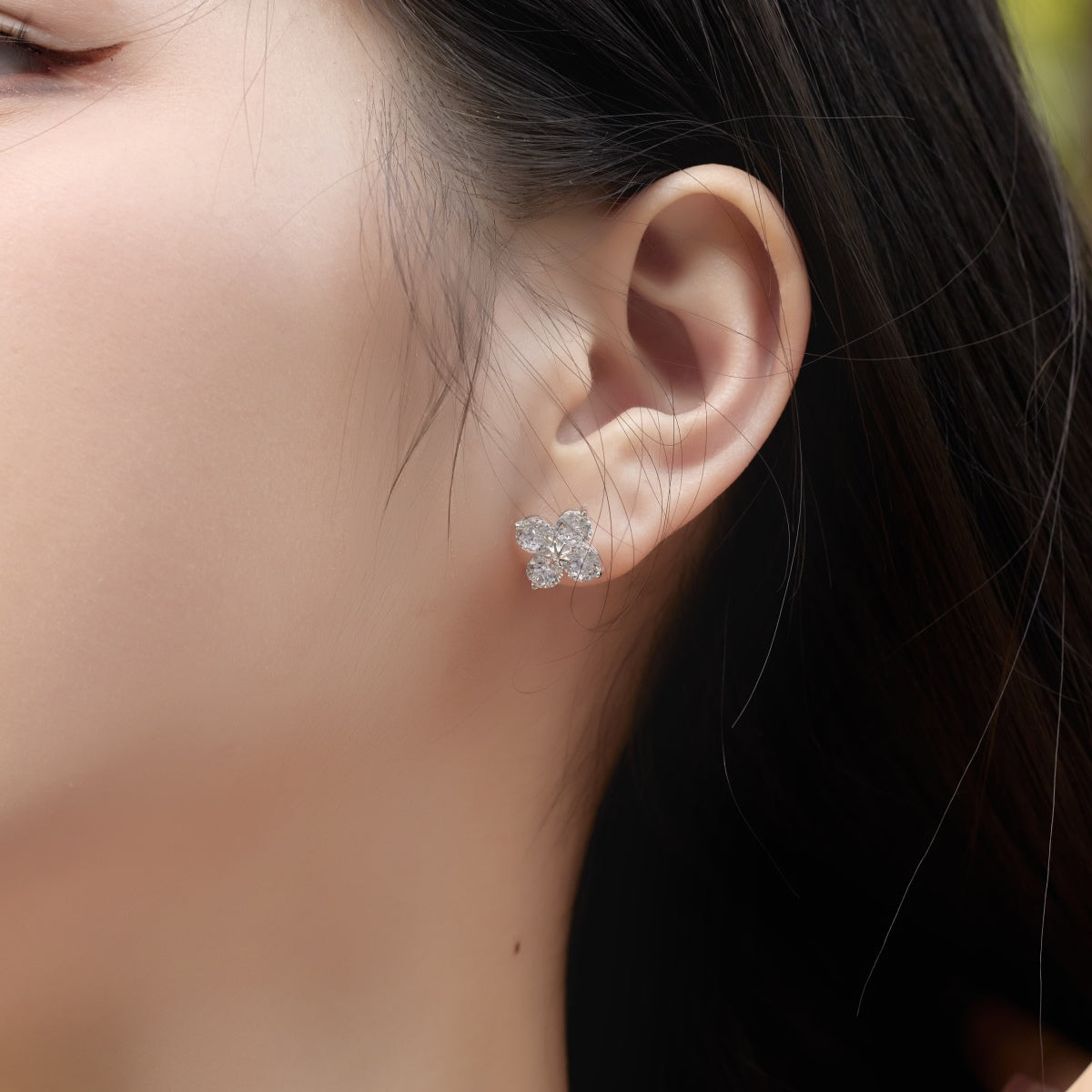 [baslovejewels]Four-Leaf Clover Eight-Pointed Star Earrings