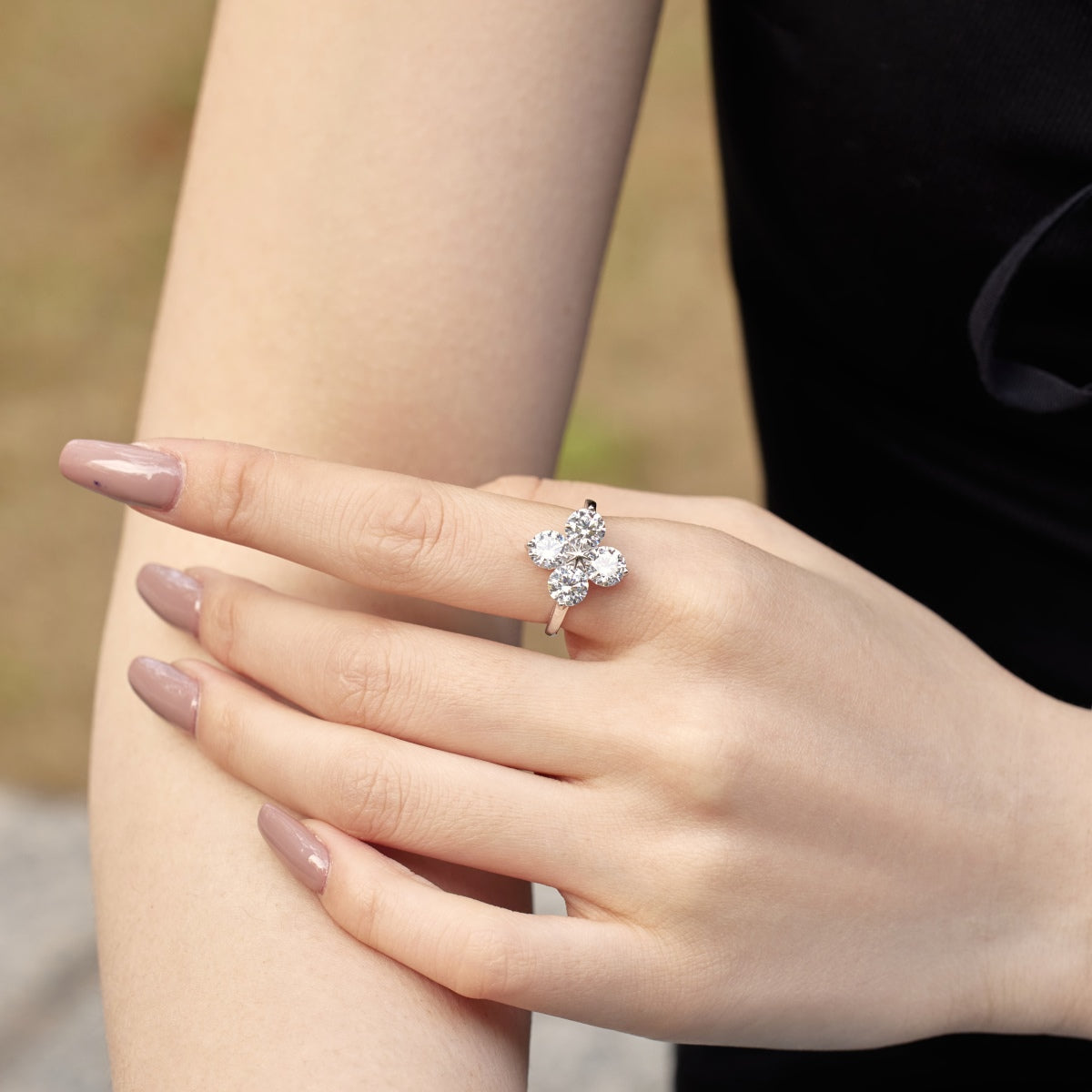 [BASLOVE]Four-Leaf Clover Eight-Pointed Star Ring