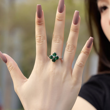 [BASLOVE]Four-Leaf Clover Eight-Pointed Star Ring