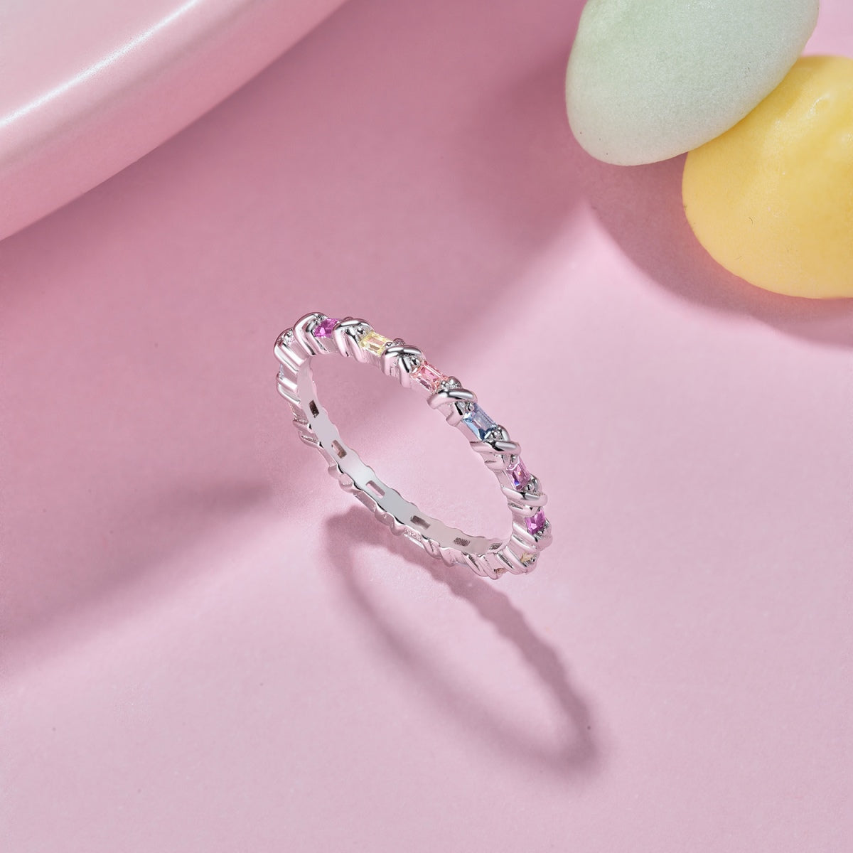 [baslovejewels]Charming Colorful Round Cut Daily Ring