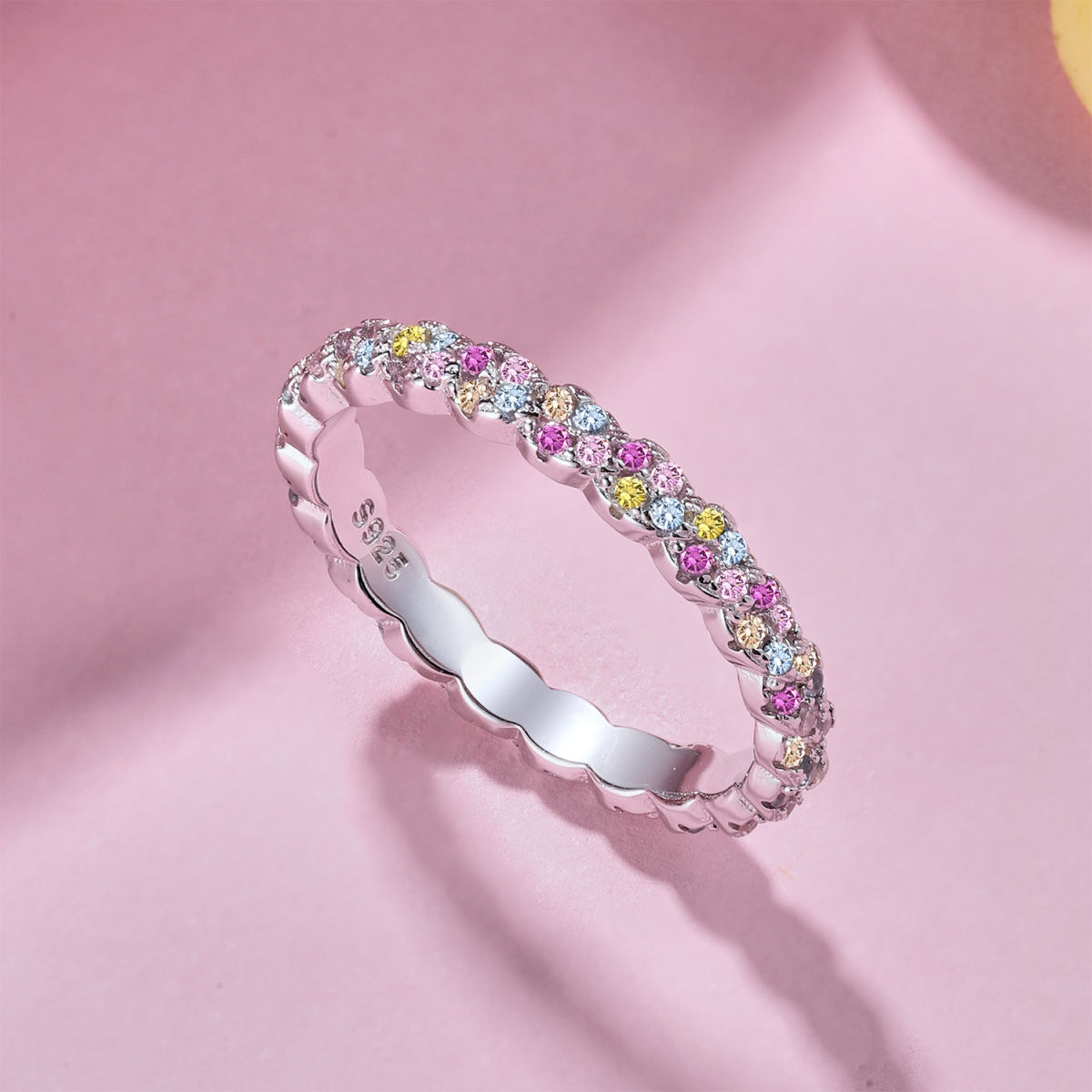 [baslovejewels]Dainty Ebullient Round Cut Daily Ring