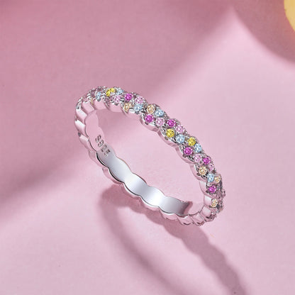 [baslovejewels]Dainty Ebullient Round Cut Daily Ring