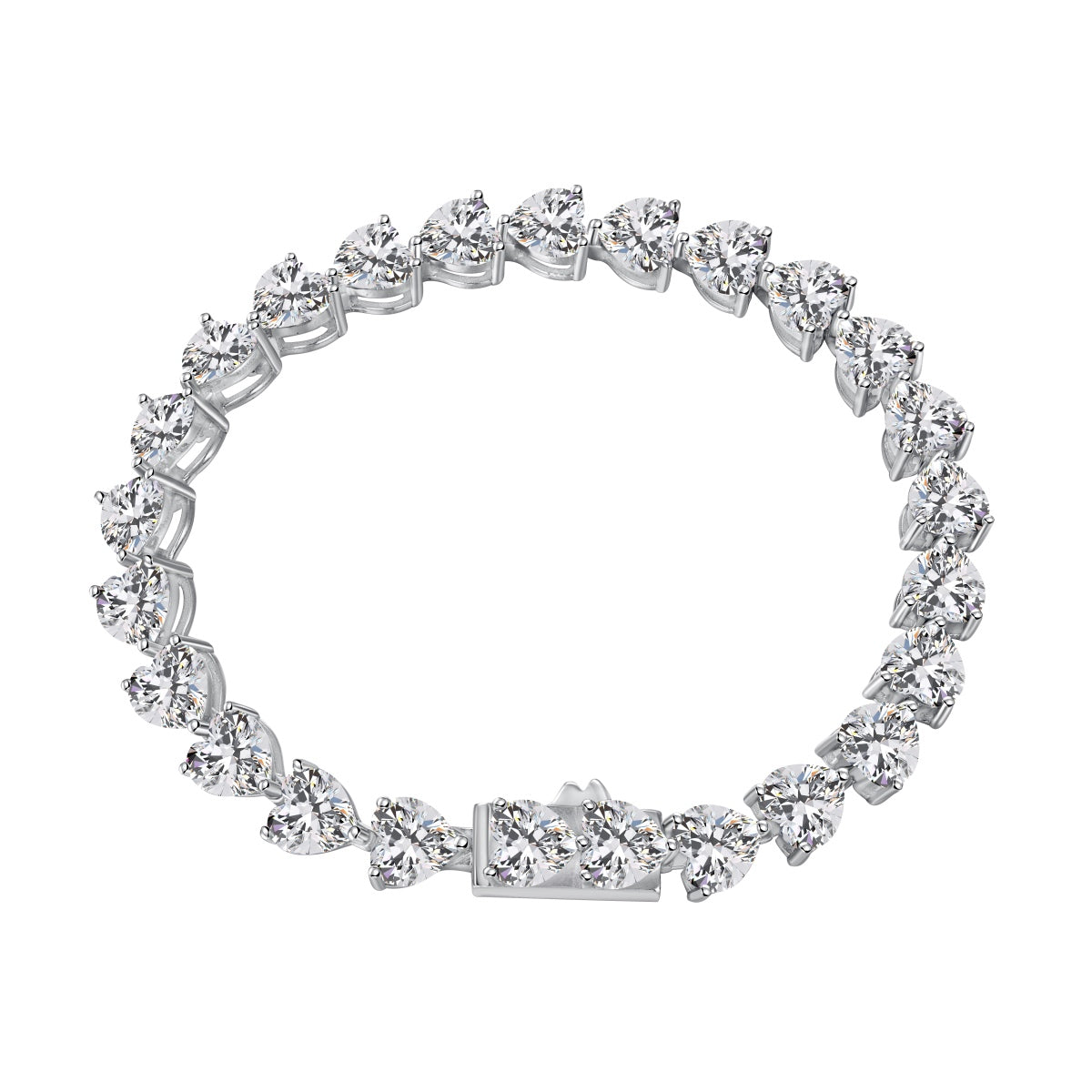 [baslovejewels]0.75 Carat Elegant Romantic Heart Shape Lover Bracelet