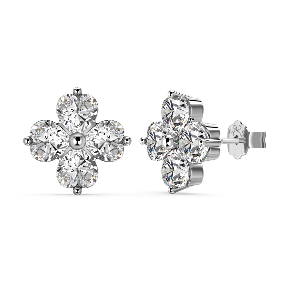 [baslovejewels]Four-Leaf Clover Ball Earrings