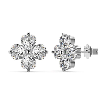 [baslovejewels]Four-Leaf Clover Ball Earrings