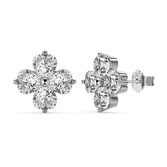 [baslovejewels]Four-Leaf Clover Ball Earrings