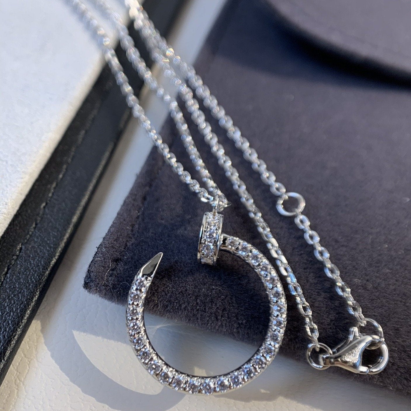 [Basjewels]JUSTE NECKLACE SILVER DIAMONDS