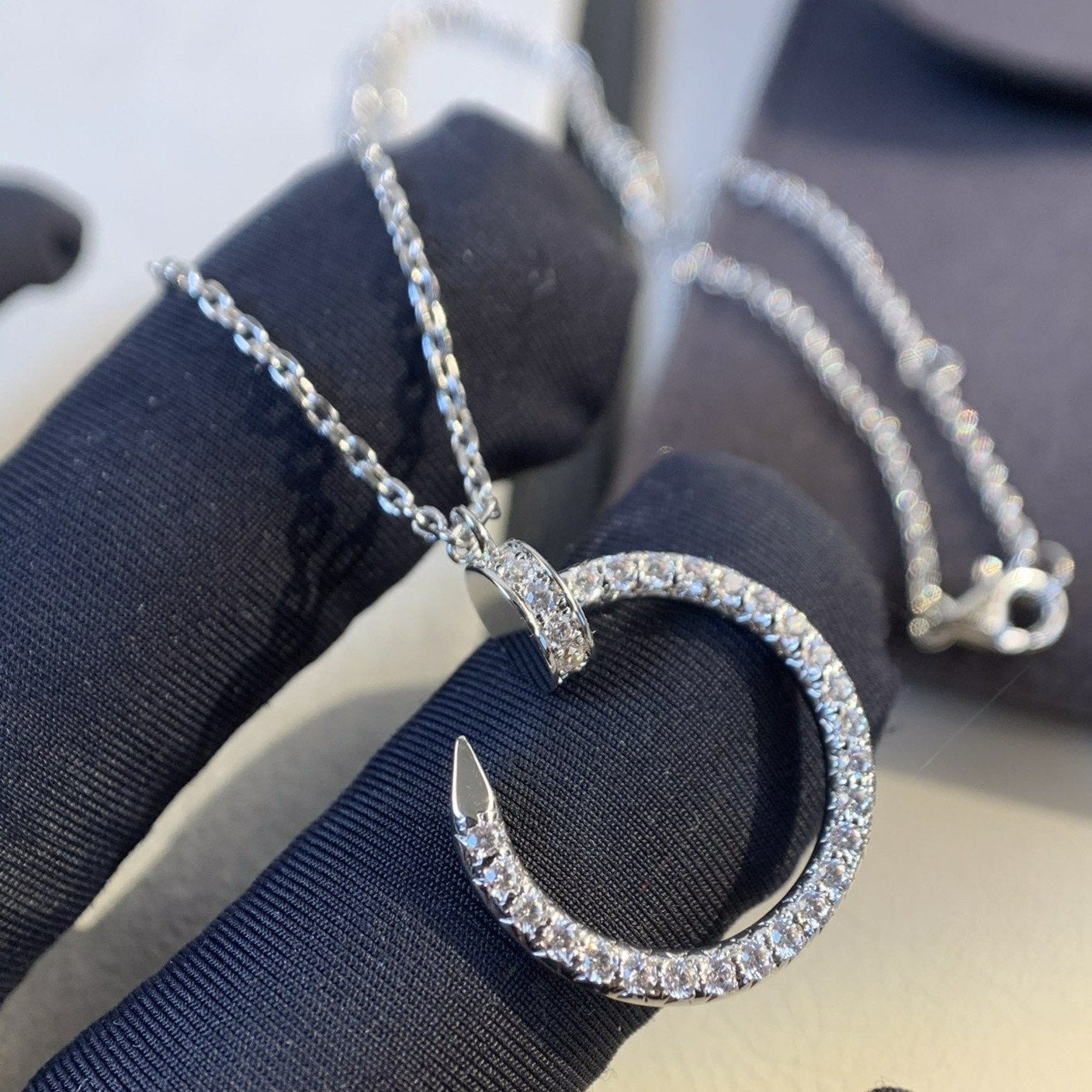 [Basjewels]JUSTE NECKLACE SILVER DIAMONDS