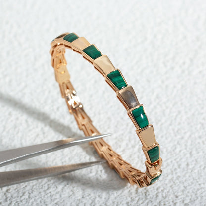 [Basjewels]SERPENTI BRACELET PINK GOLD MALACHITE