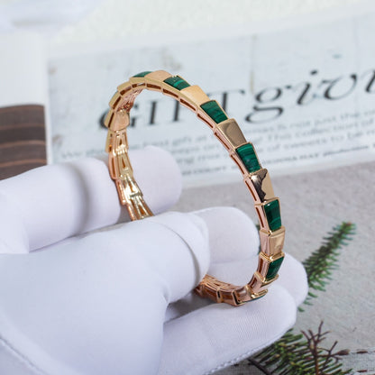 [Basjewels]SERPENTI BRACELET PINK GOLD MALACHITE