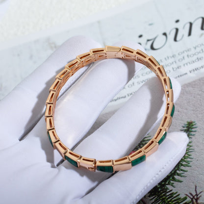 [Basjewels]SERPENTI BRACELET PINK GOLD MALACHITE