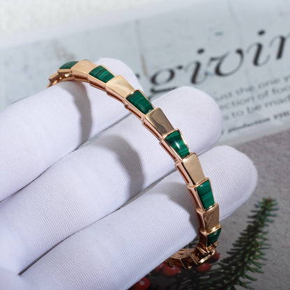 [Basjewels]SERPENTI BRACELET PINK GOLD MALACHITE