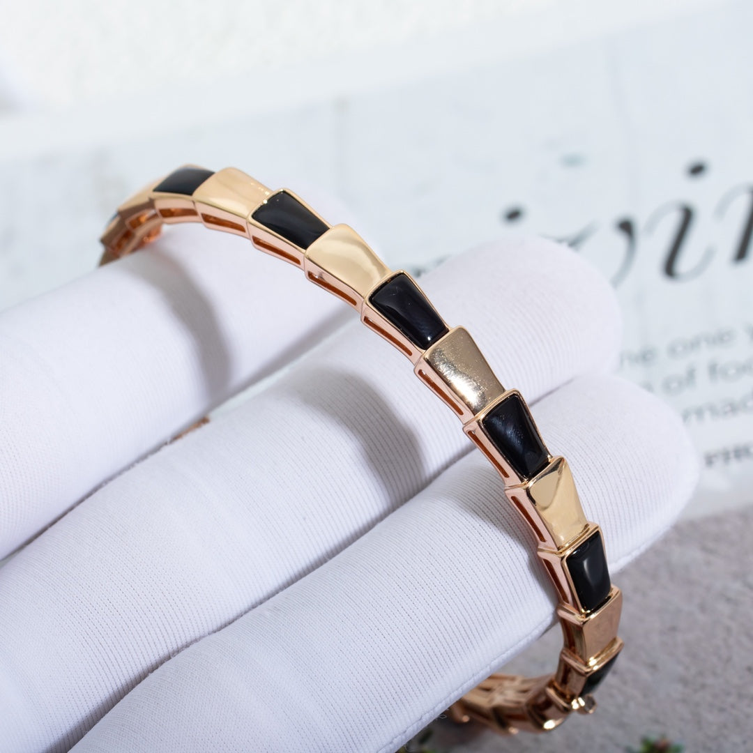 [Basjewels]SERPENTI BRACELET PINK GOLD ONYX