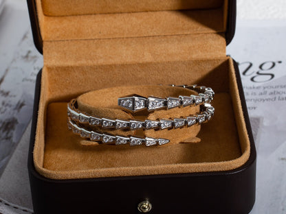 [Basjewels]SERPENTI BRACELET SILVER DIAMOND DOUBLE ROW