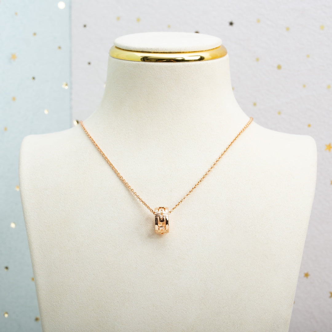 [Basjewels]PARENTESI NECKLACE PINK GOLD