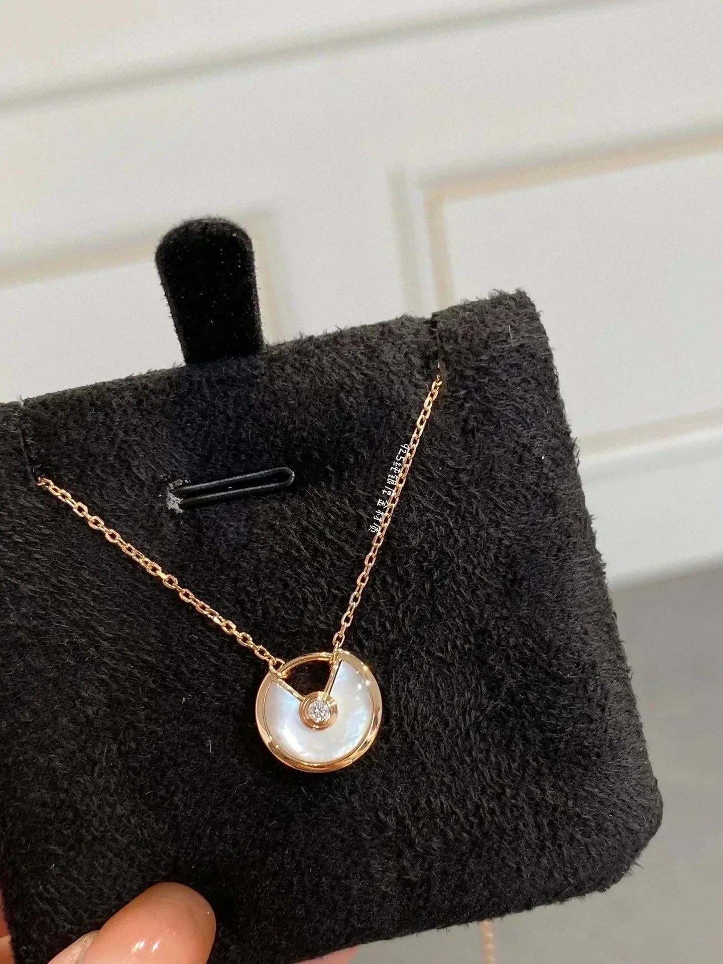 [Basjewels]AMULETTE ROSE GOLD MOP NECKLACE