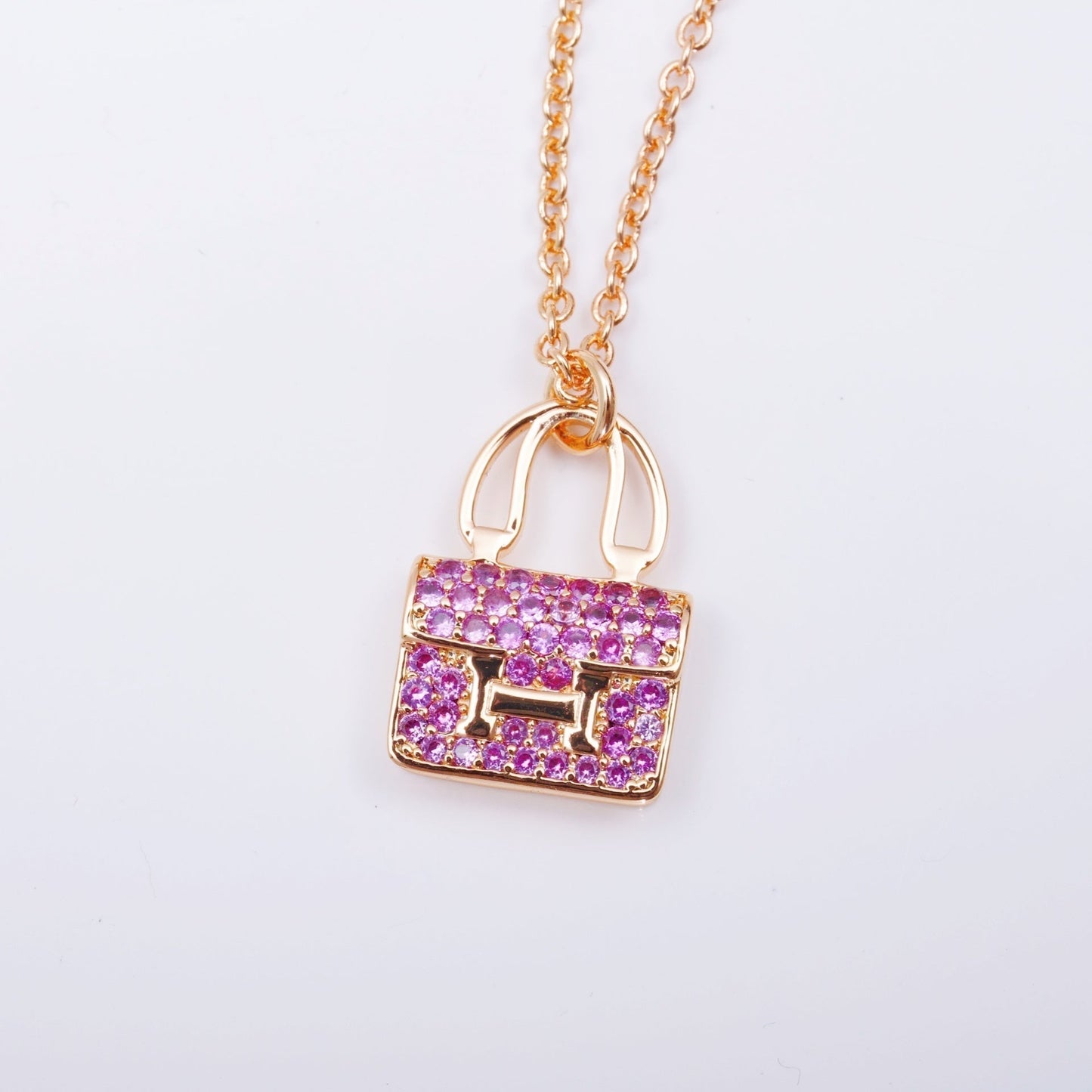 [Basjewels]CONSTANCE PEDANT PURPLE DIAMOND NECKLACE