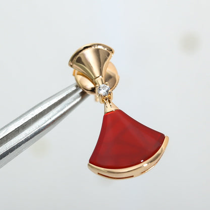 [Basjewels]DREAM Carnelian PINK GOLD EARRINGS