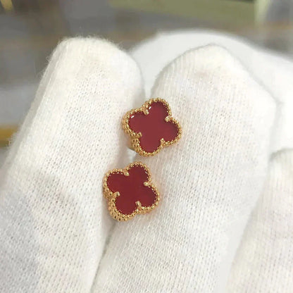 [Basjewels]CLOVER MINI 9.5MM CARNELIAN EARRINGS