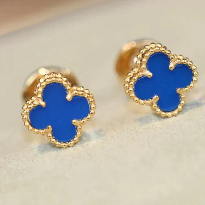 [Basjewels]CLOVER MINI 9.5MM TURQUOISE EARRINGS