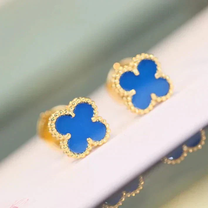 [Basjewels]CLOVER MINI 9.5MM TURQUOISE EARRINGS