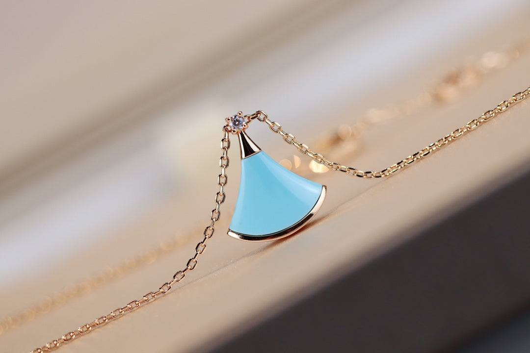 [Basjewels]DREAM NECKLACE TURQUOISE PINK GOLD