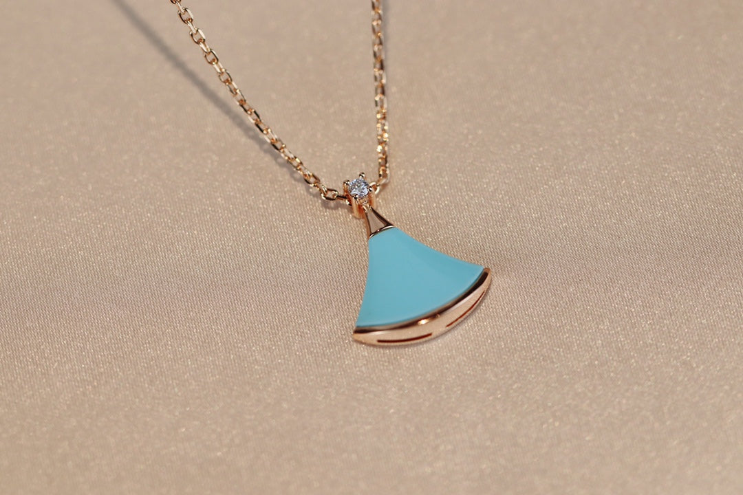 [Basjewels]DREAM NECKLACE TURQUOISE PINK GOLD