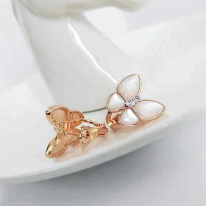 [Basjewels]BUTTERFLY MOP DIAMOND EARRINGS