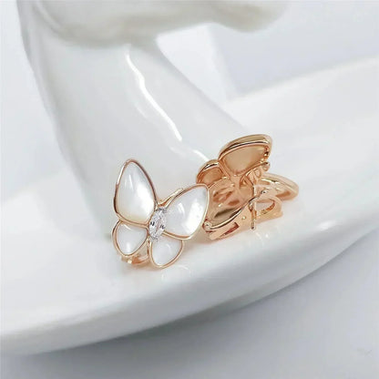 [Basjewels]BUTTERFLY MOP DIAMOND EARRINGS