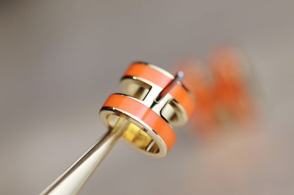[baslovejewels]MINI POP H EARRINGS ORANGE