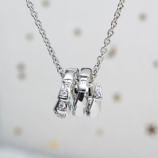 [Basjewels]SERPENTI SILVER NECKLACE DIAMOND