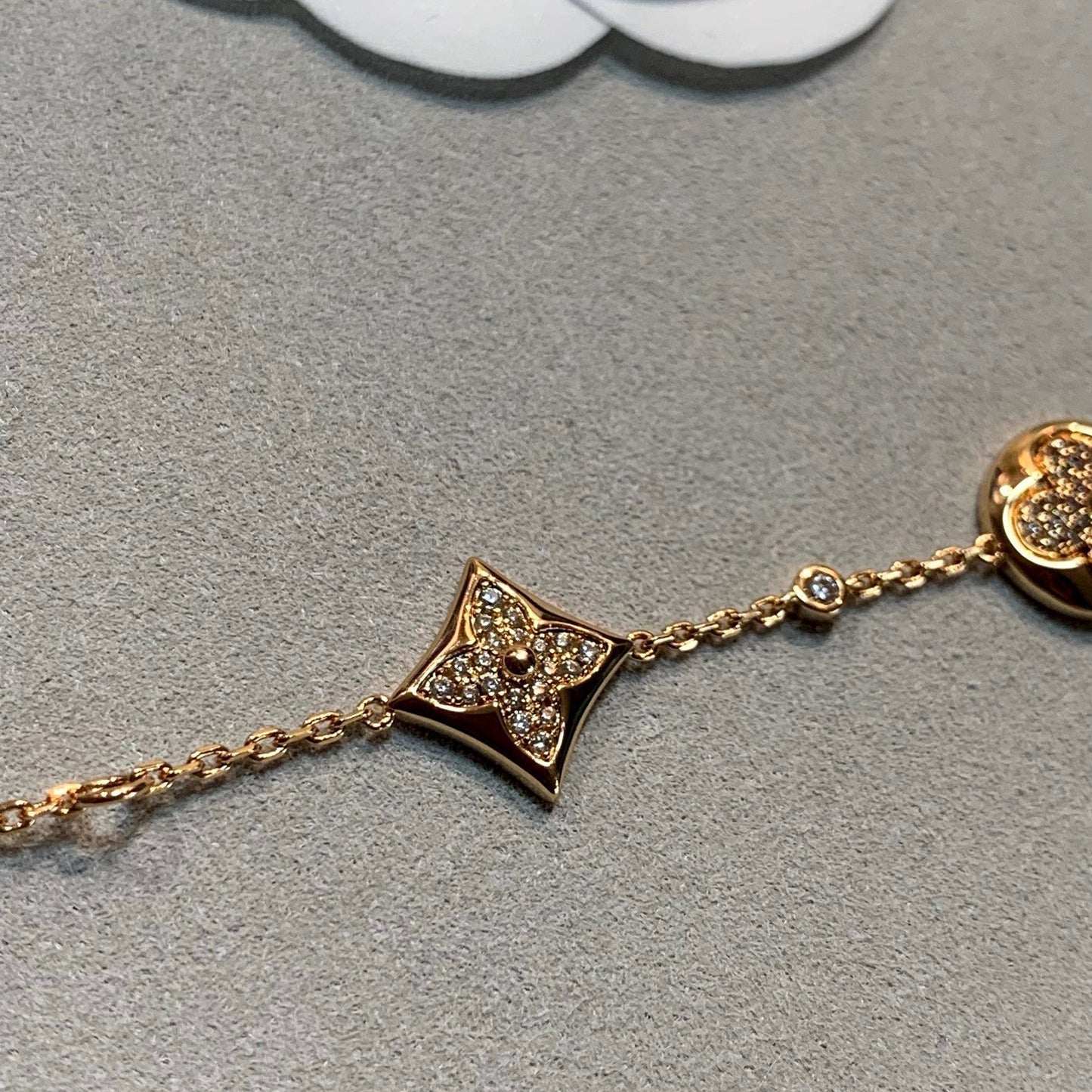 [Basjewels]STAR AND SUN 4 MOTIFS GOLD DIAMONDS BRACELET