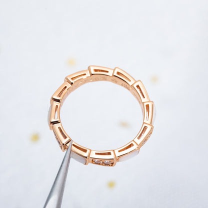 [Basjewels]SERPENTI RING PINK GOLD DIAMOND MOP 3MM