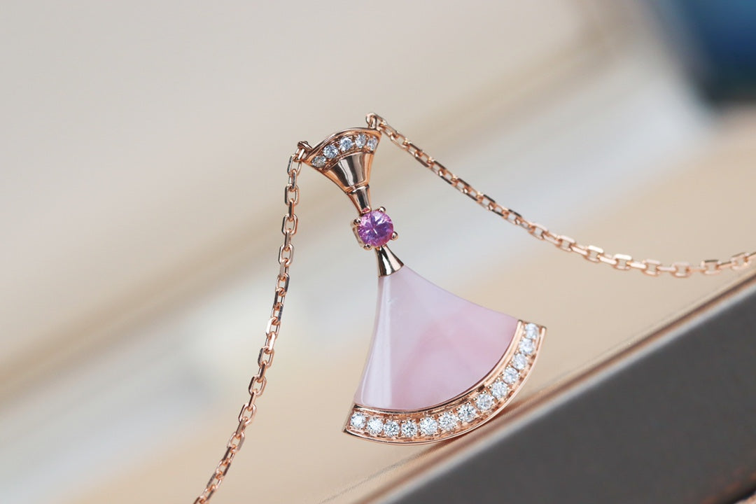 [Basjewels]DREAM NECKLACE PINK MOP DIAMOND