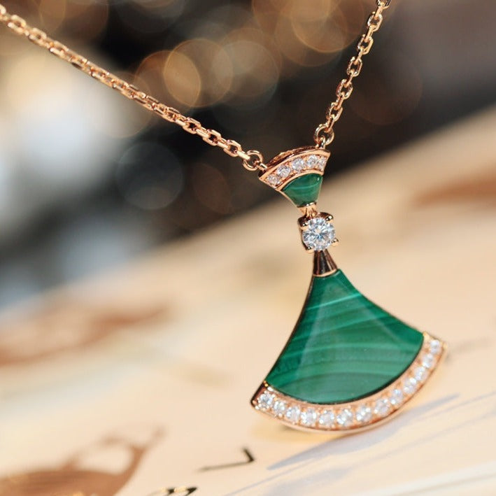 [Basjewels]DREAM NECKLACE MALACHITE DIAMOND