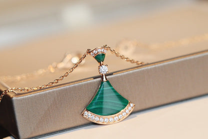 [Basjewels]DREAM NECKLACE MALACHITE DIAMOND