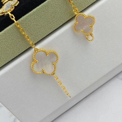 [Basjewels]MAGIC CLOVER MOP GOLD BRACELET 5 MOTIFS