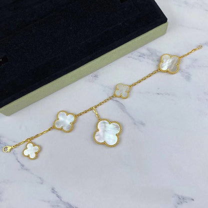 [basloveJW]MAGIC CLOVER MOP GOLD BRACELET 5 MOTIFS