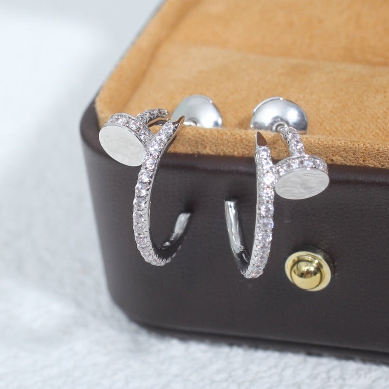 [Basjewels]JUSTE EARRINGS 12.75MM SILVER DIAMOND