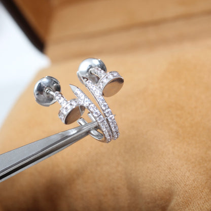 [Basjewels]JUSTE EARRINGS 12.75MM SILVER DIAMOND